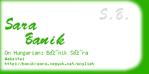 sara banik business card